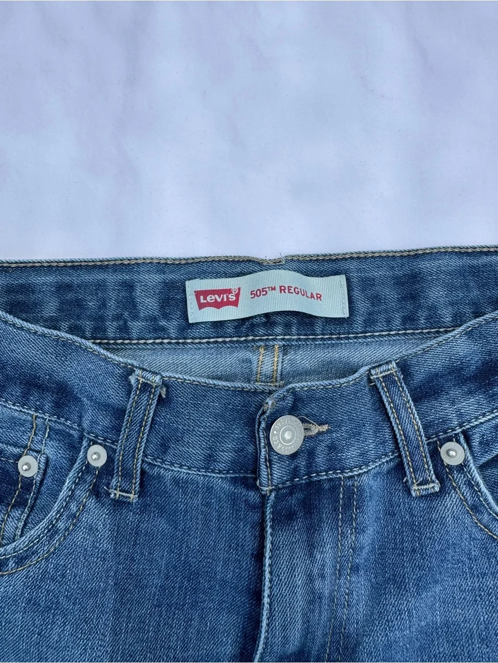 Levi's Kids Medium Blue Straight Jeans with Light Knee Distress